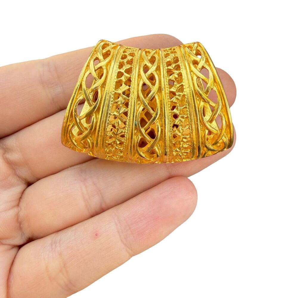 Vintage Jewelry Gold Tone Slide Pendant Gold Tone Filigree Necklace Pendant